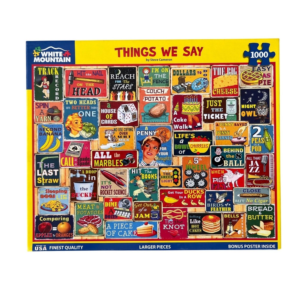 White Mountain Puzzles Things We Say 1000 Piece Jigsaw Puzzle Complete